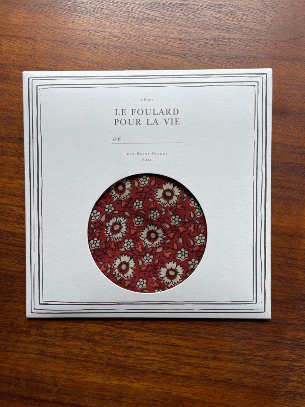 NWT Le Foulard Pour La Vie Square Scarf - Red Floral